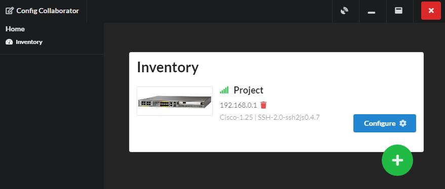 Populated device inventory with Cisco device status