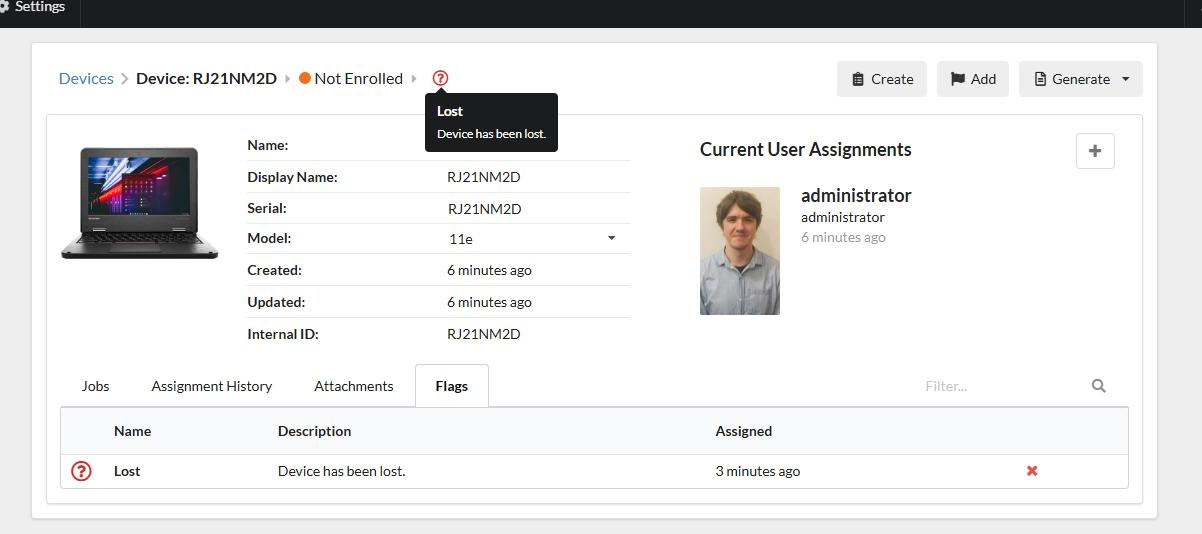 Viewing device flags