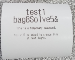 Reset password output on thermal printer receipt