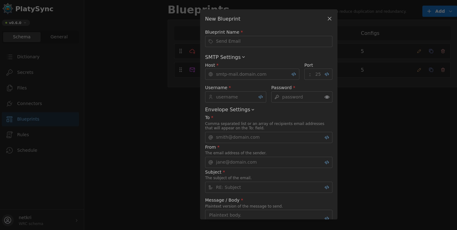 Adding a blueprint