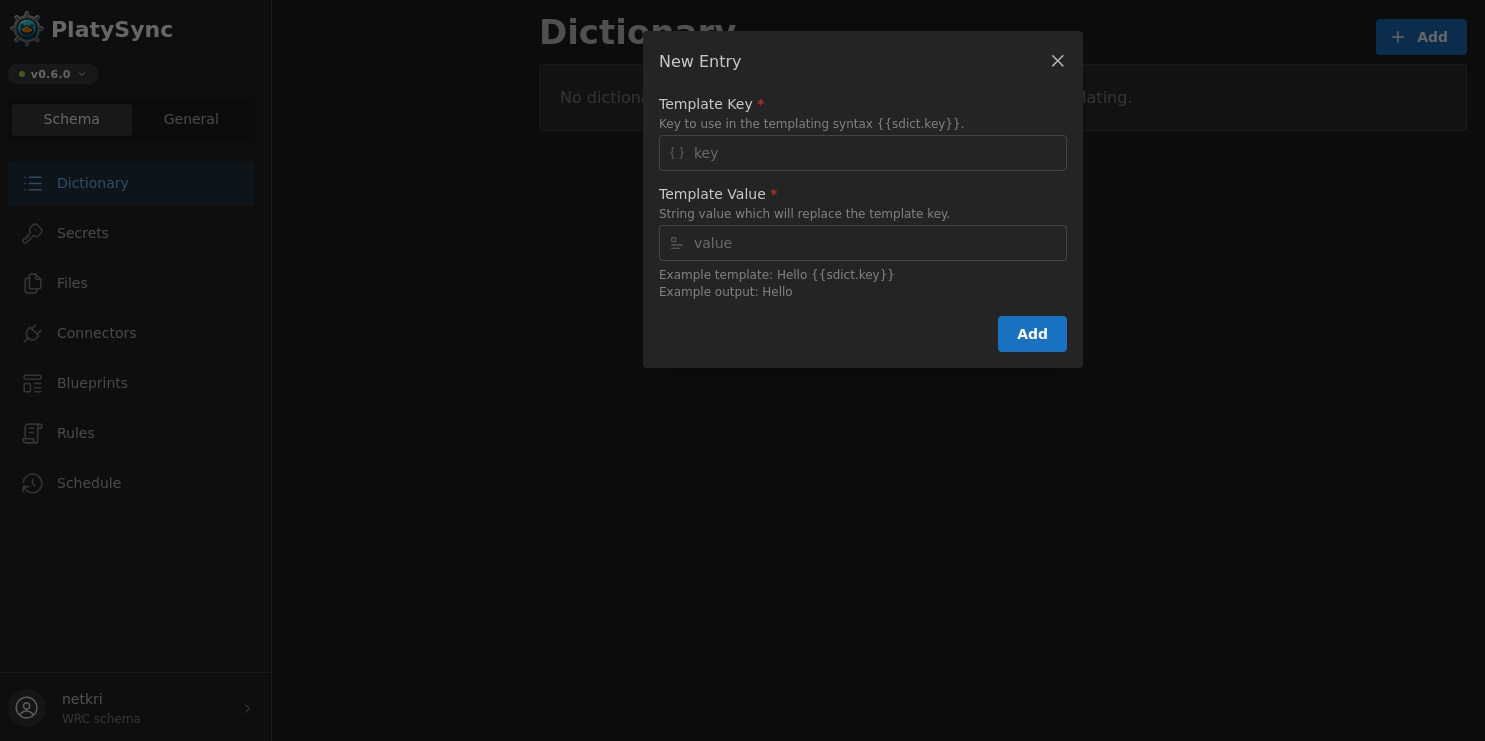 Dictionary and template scope explorer
