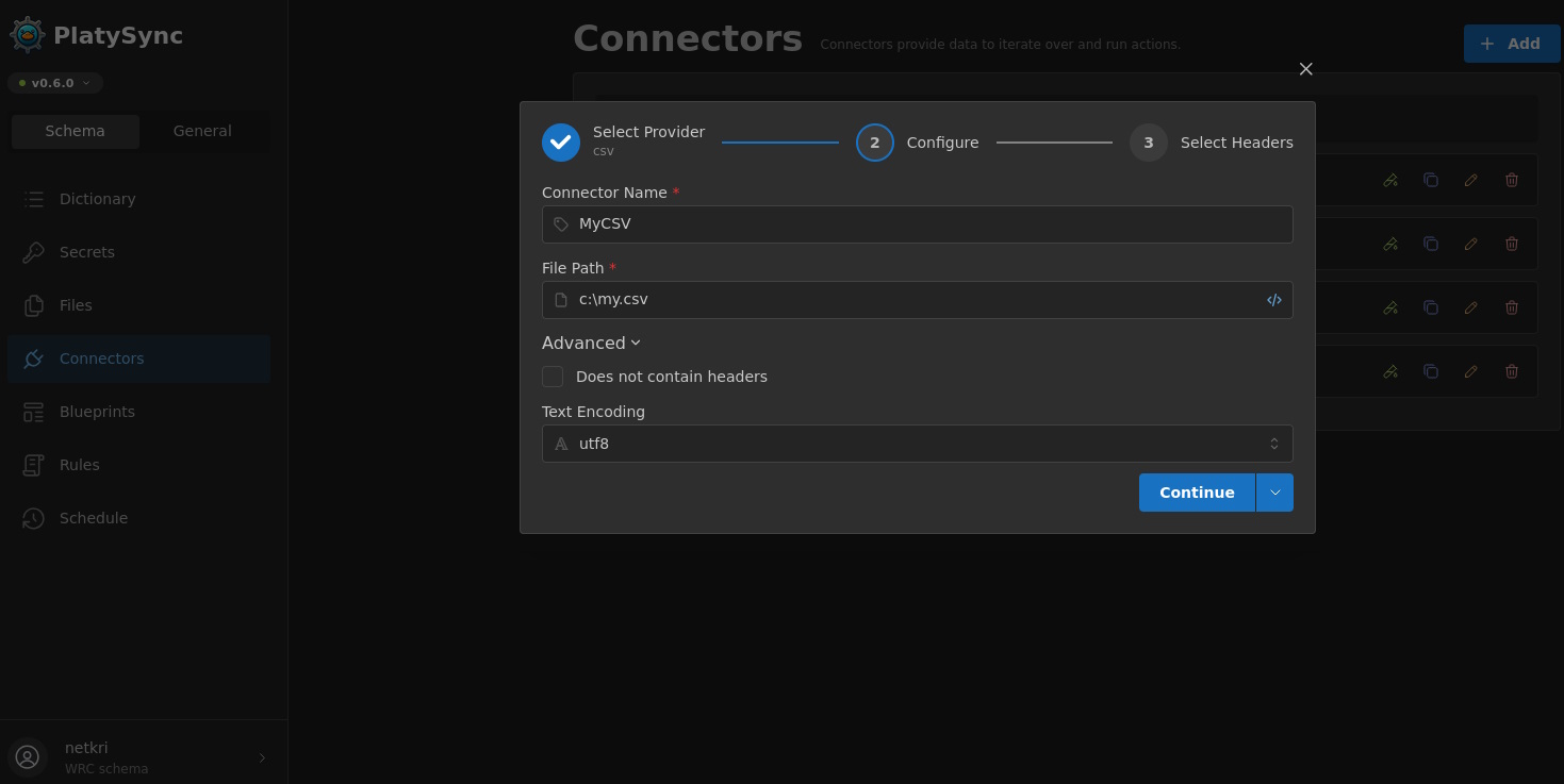 Editing a connector