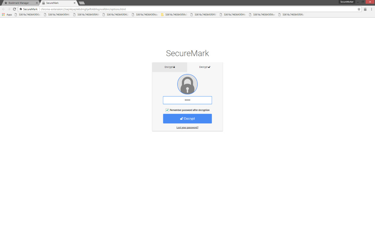 Encrypted Chrome bookmarks