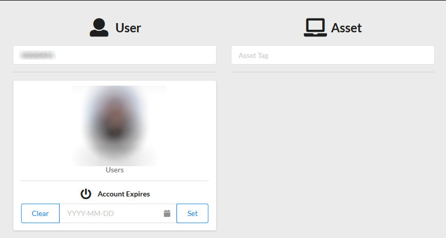User lookup with LDAP details and assigned assets